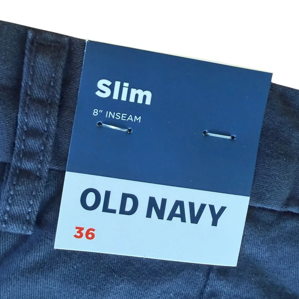 NEW Old Navy‎ Men's Slim Chino Shorts Navy Blue Size 36 8